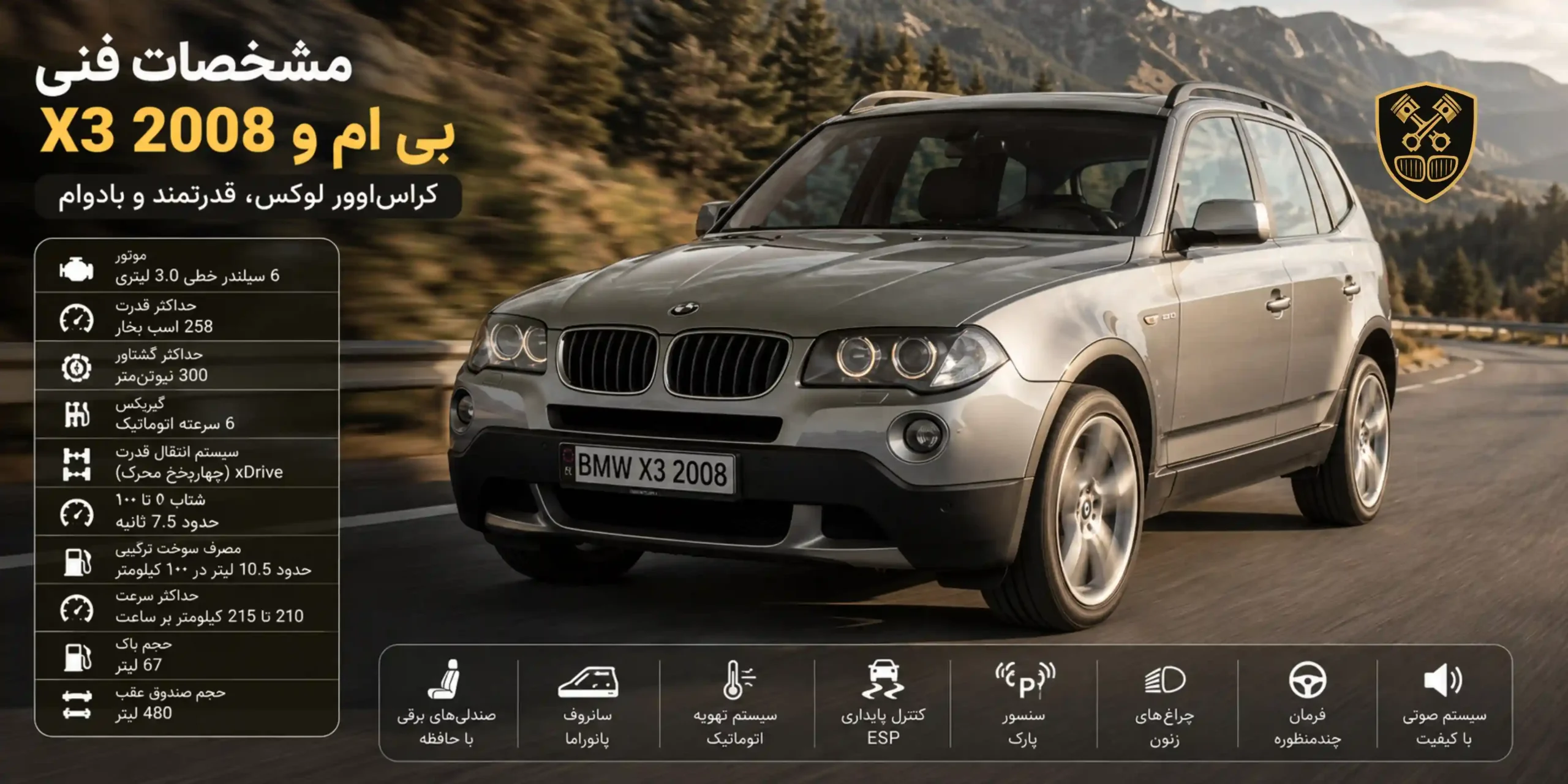 مشخصات فنی بی ام و X3 ۲۰۰۸